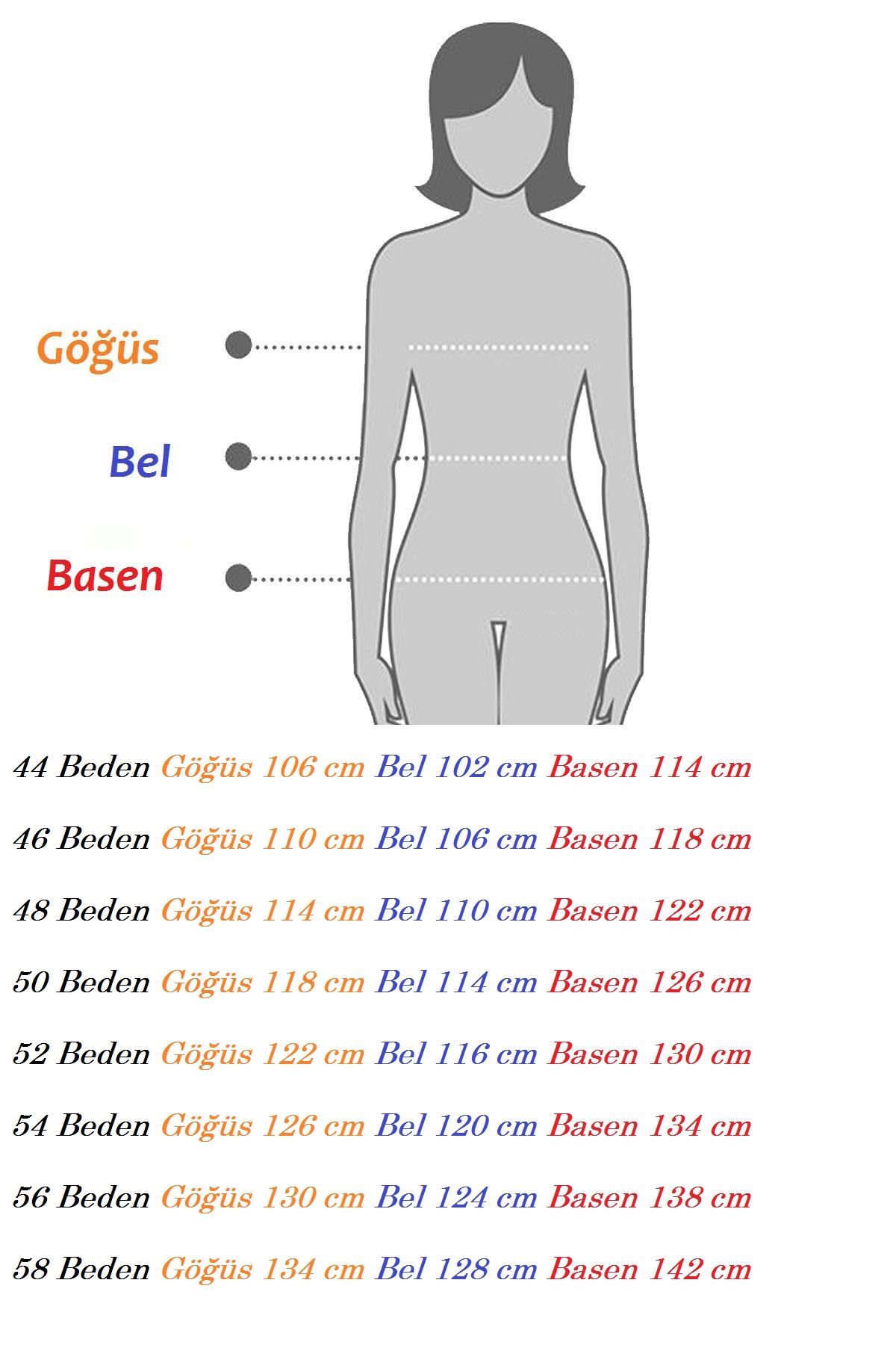 Kadın Büyük Beden Yeşil Tül Yaka Truvakar Kol Midi Boy Elbise 12M-2389