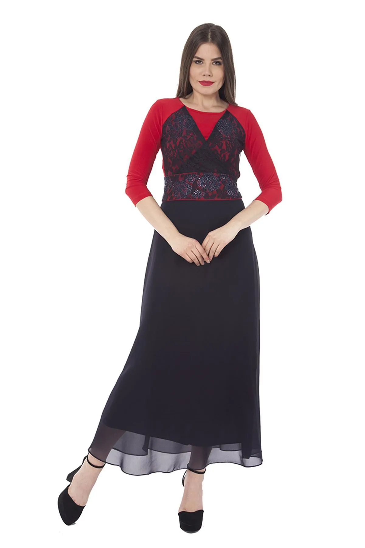 Taşlı Şık Elbise F7-0704