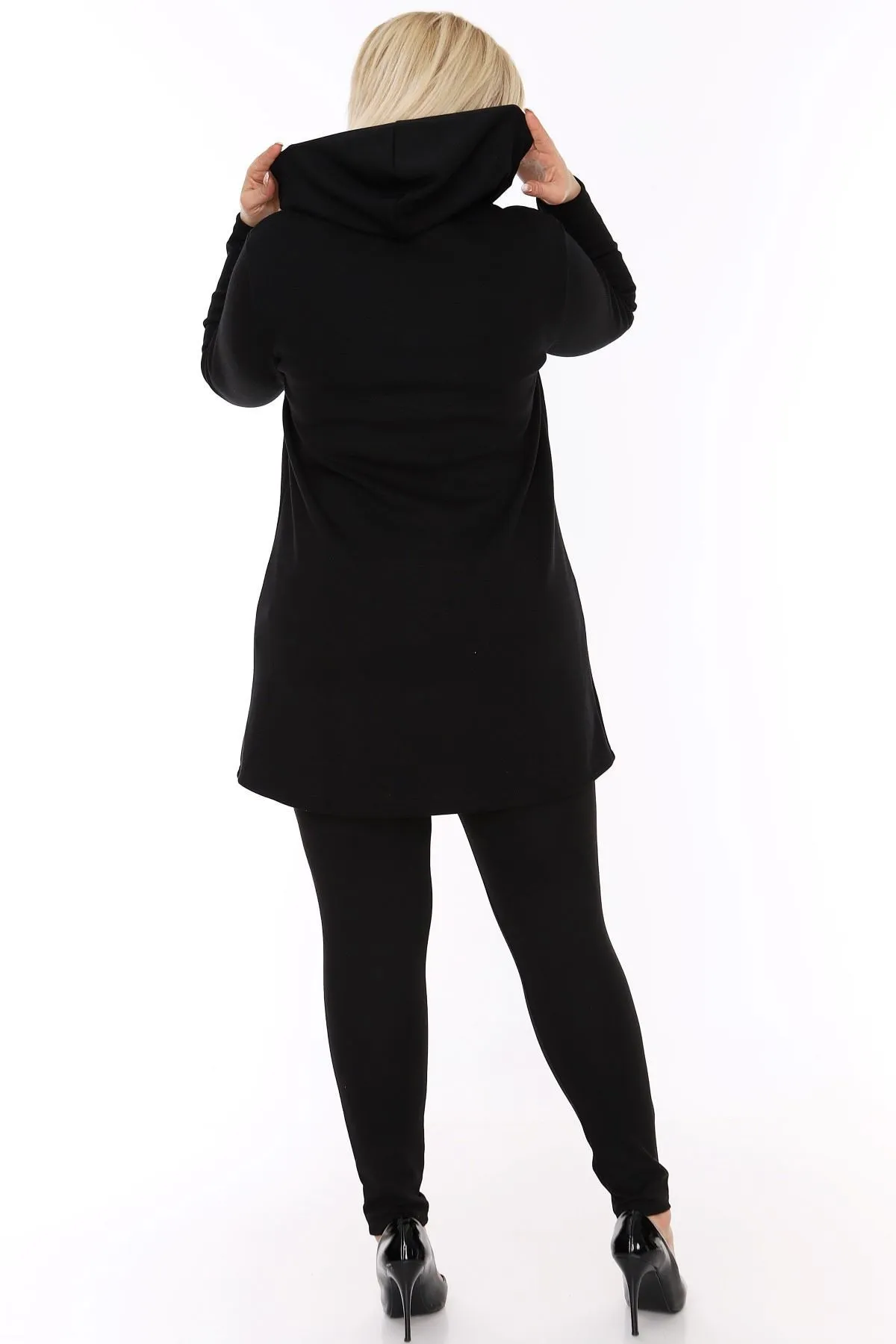 Siyah Büyük Beden Sweatshirt 2F-0428