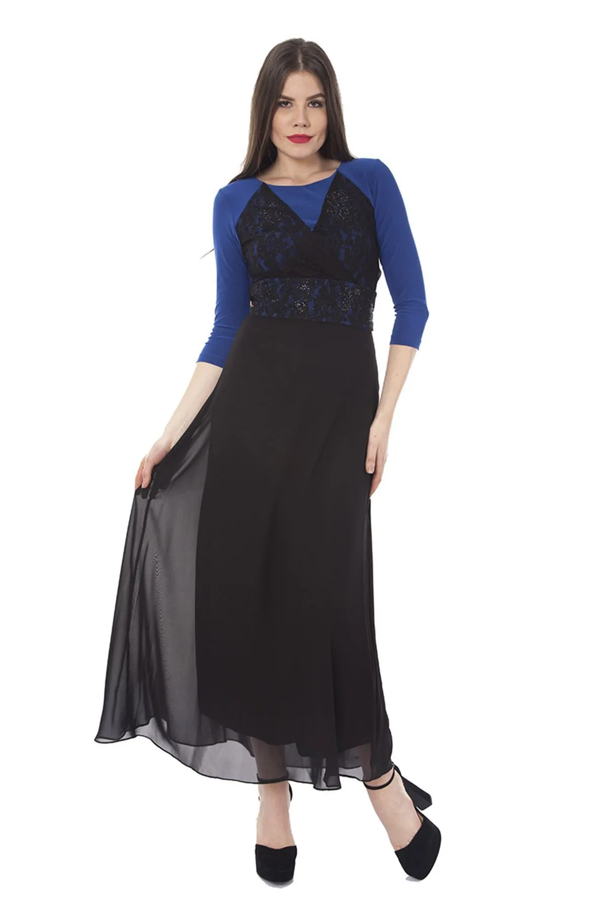 Taşlı Kemerli Elbise F7-0700