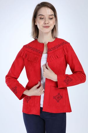 Kırmızı Süet Ceket 12C-1019 