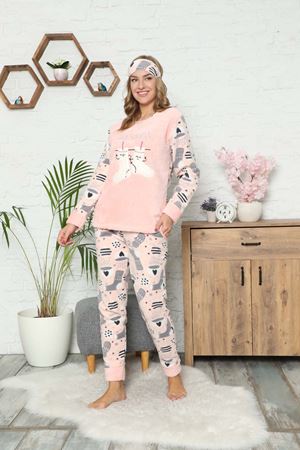 Pembe  Peluş Polar Pijama 13C-9058