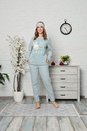 Mint Yeşil Peluş Polar Pijama 13C-9000