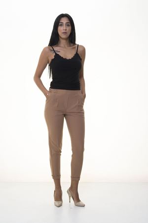 Kadın Açık Kahve  Double Paça Pantolon 7C-1065
