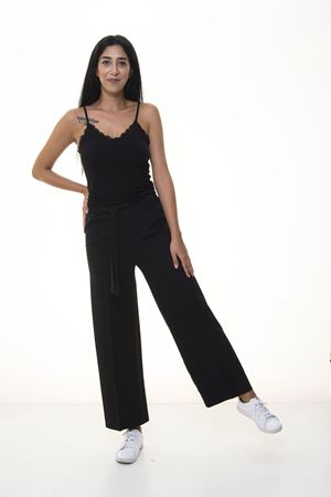 Siyah Beli Lastikli Bol  Pantolon 6D-1052
