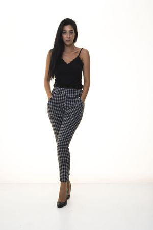 Siyah Kareli Kışlık Pantolon 2E-1072