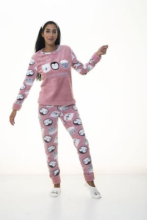  Kadın Kışlık Pembe Welsoft Polar Pijama 14E-1102