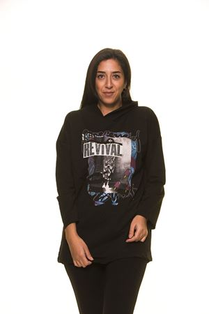 Siyah Kapşonlu Sweat 5F-1121