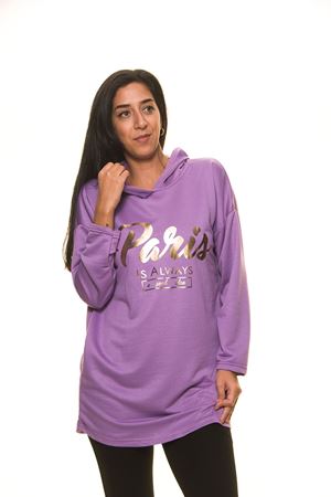 Lila Kapşonlu Sweat 5F-1123