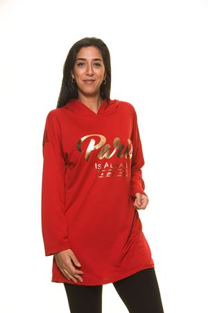 Kırmızı Kapşonlu Sweat 5F-1131