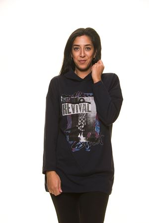 Lacivert Kapşonlu Sweat 5F-1132