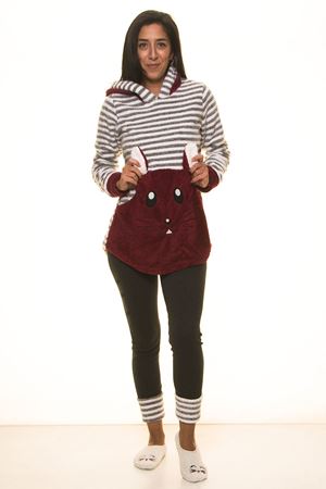 Mürdüm Gri Kapşonlu Polar Takımı 12E-2005