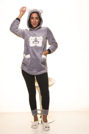 Gri Kapşonlu Polar Takımı 12E-2006