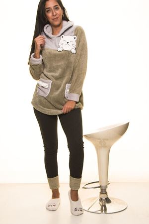 Haki Yeşil Kapşonlu Polar Takımı 12D-2018