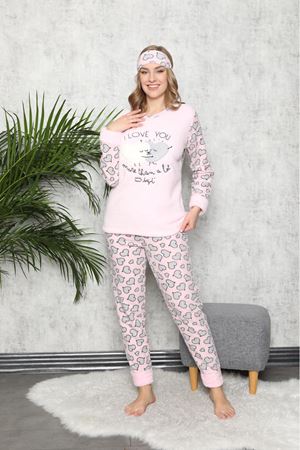 Pudra Rengi Kışlık Welsoft Polar Pijama 8C-9113P