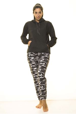 Unisex Antrasit Kanguru Cep Kapüşonlu Boyfriend Örme Sweatshirt 4D-2086