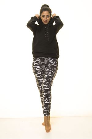 Kamuflaj Asker Desenli Gri Eşofman Altı 7D-2043