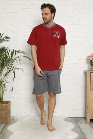  Erkek Bordo 3'lü Pijama Takımı 3E-2544