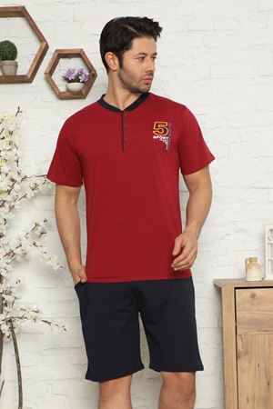 Erkek Şortlu Kısa Kollu Baskılı 3 lü Pijama Takımı  3D-2522