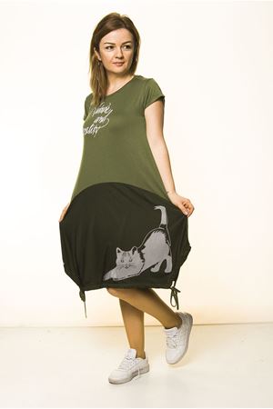 Yeşil Kadın Spor Şık Elbise 5D-2095