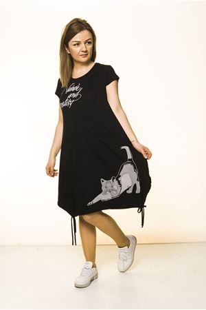 Siyah Kadın Spor Şık Elbise 5D-2094