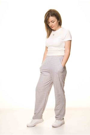 Kadın Gri Düz Paça  Eşofman Altı 5D-3071