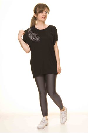 Kadın Siyah Taş İşlemeli Bluz 14D-30601