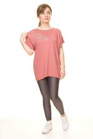 Kadın Pudra Taş İşlemeli Bluz 14D-306012