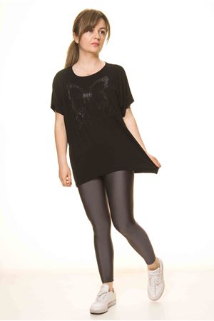 Kadın Siyah Kelebek Baskılı Bluz 14D-3066-1