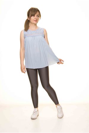 Kadın Bebe Mavi Dantelli Salaş Bluz 14D-3068-1