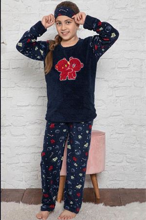 Çocuk Desenli Kışlık Polar Pijama Takımı 4C-0495