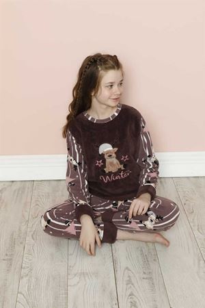 Çocuk Desenli Kışlık Polar Welsoft Pijama Takımı 9K-20294