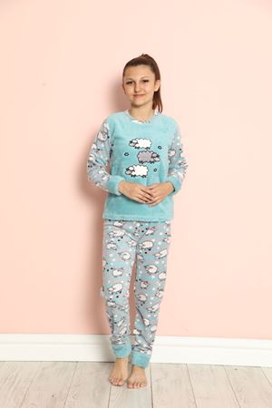 Çocuk Desenli Kışlık Polar Pijama Takımı 9C-20302M