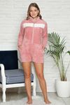 Kadın Pembe Peluş Şort Tulum 14D-59064