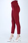 Bordo Likralı Süet Pantolon 3C-1002
