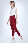 Bordo Likralı Süet Pantolon 3C-1002