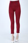 Bordo Likralı Süet Pantolon 3C-1002