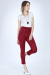 Bordo Likralı Süet Pantolon 3C-1002