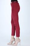 Kadın Bordo Süet Kemerli Pantolon 4C-1009 