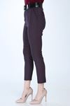Mor  desenli Kemerli Pantolon 1C-1007