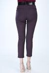Mor  desenli Kemerli Pantolon 1C-1007