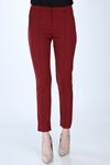 Kadın Bordo Cepli Kumaş Pantolon 2D-1006