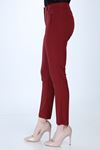 Kadın Bordo Cepli Kumaş Pantolon 2D-1006