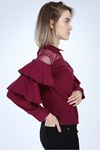 Mürdüm Fırfırlı Bluz 13C-1021