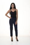 Lacivert Beli Lastikli  Pantolon 6D-1054