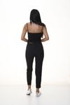 Siyah Beli Lastikli  Pantolon 6D-1053