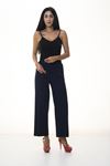 Lacivert Beli Lastikli Bol  Pantolon 6D-1050