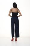 Lacivert Beli Lastikli Bol  Pantolon 6D-1050