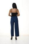 Kadın Mavi Beli Lastikli Bol  Pantolon 6D-1049