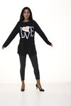 Siyah Kadın Sweatshirt 4D-1088